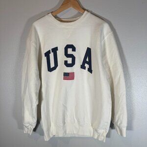Brandy Melville Women's White and Cream Sweatshirt